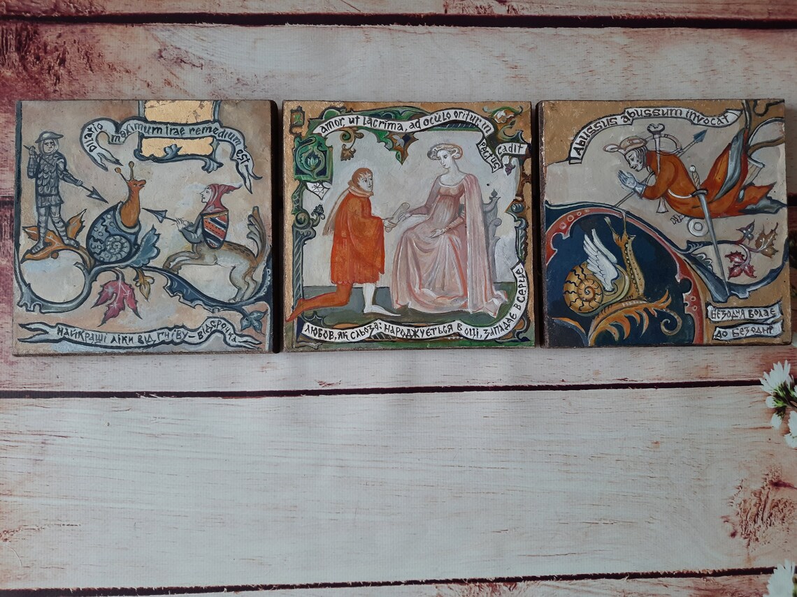 Medieval wall art medieval manuscript for home decor Etsy