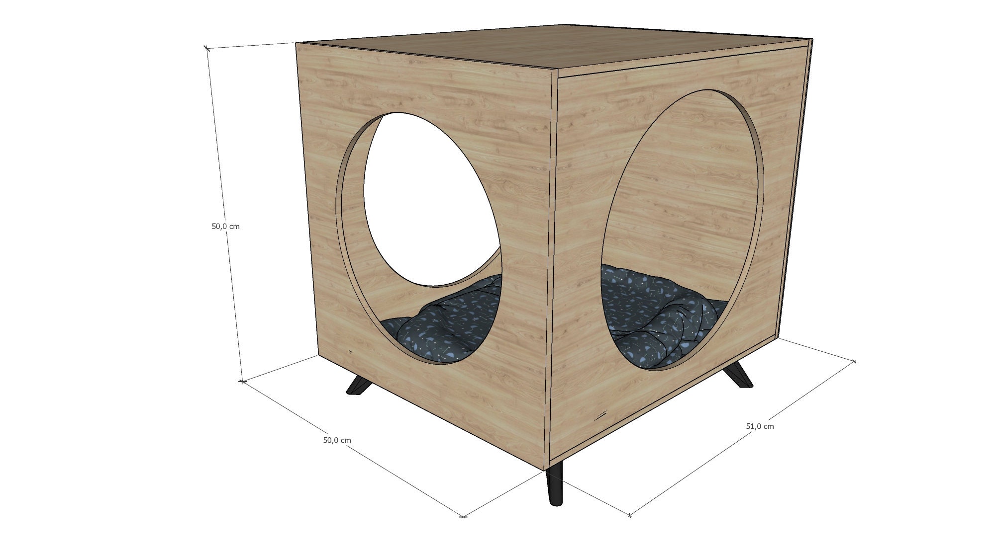 Plano sketchup casa para gatos en madera reciclada Etsy México