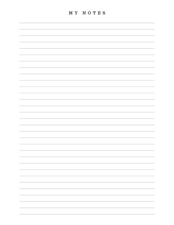 DIGITAL Printable Notes Simple - Etsy