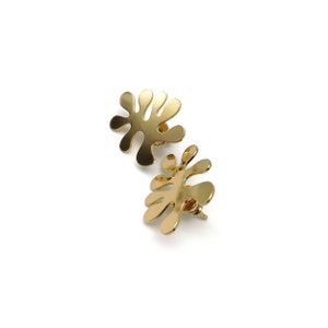 Stud earrings MATISSE cut out inspiration Gold-plated 24k fine gold or silver plated with 925 sterling silver posts