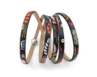 Monogram leather bracelet Louis Vuitton Multicolour in Leather