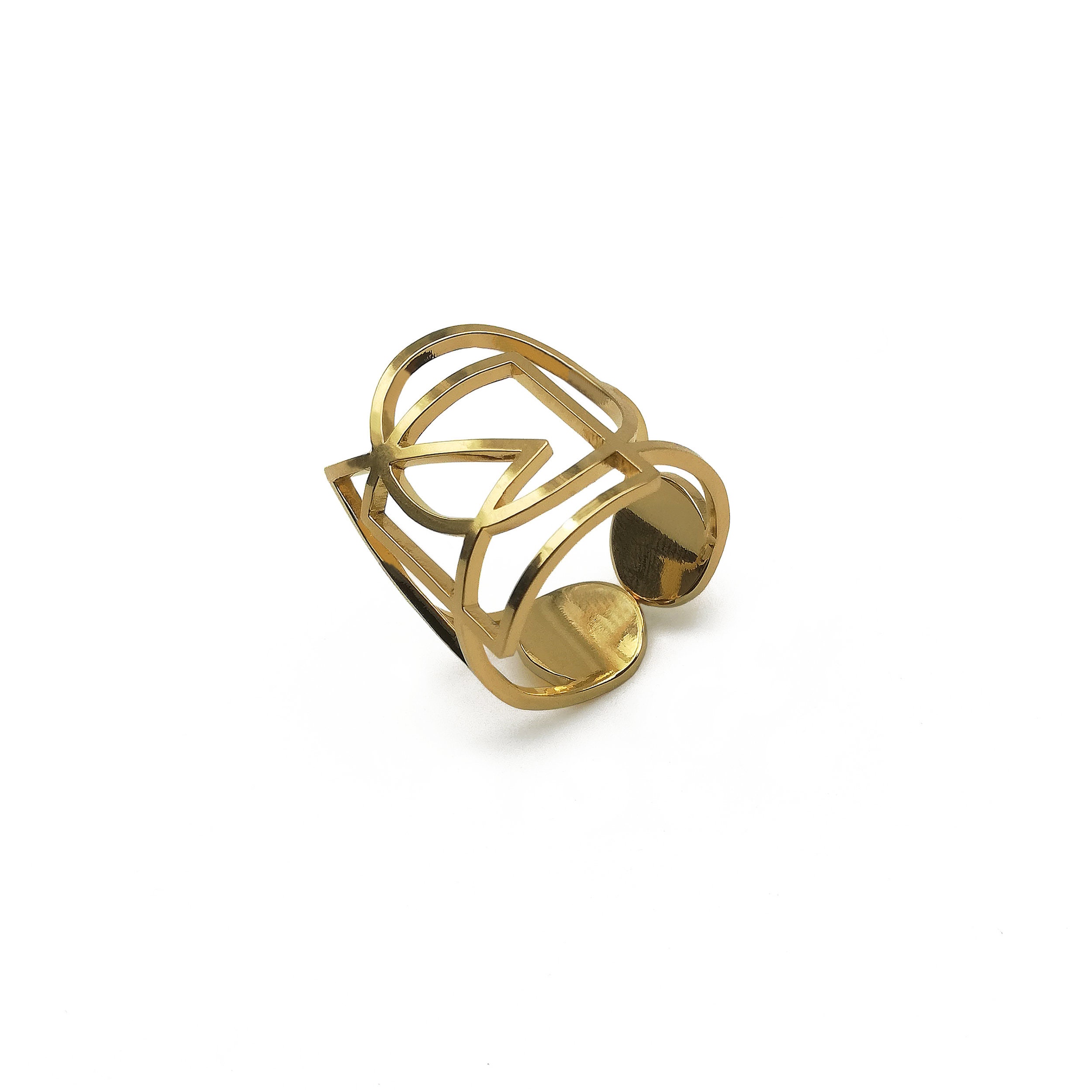 Ajustable Design Ring BAUHAUS Large Gold-plated 24k 3 - Etsy UK