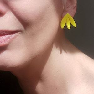 Small acrylic earrings Matisse cut-outs inspired with 925 silver studs