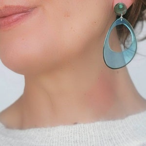 Boucles d'oreilles en acrylique style vintage SOPHIE avec attaches argent 925 image 5