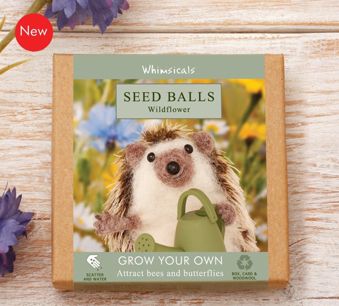 Whimsicals.... Hedgehog Wild Flower Seed Balls. Grow Your Own Etsy UK