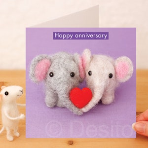 Whimsical greetings card - happy Anniversary