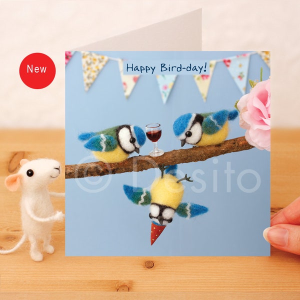 Whimsicals Birthday Card - Happy Bird-day