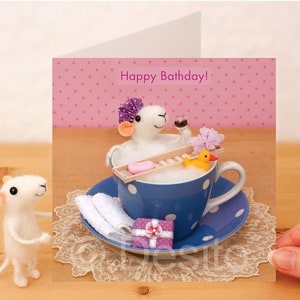 Whimsical greetings card - Happy Bathday
