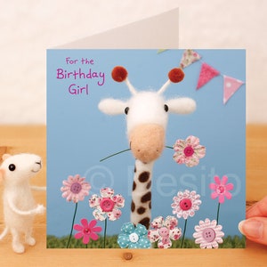 Whimsical greetings card - For the Birthday girl