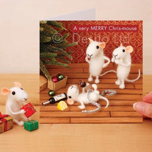 Whimsical Xmas Card - A very MERRY Chris-Mouse