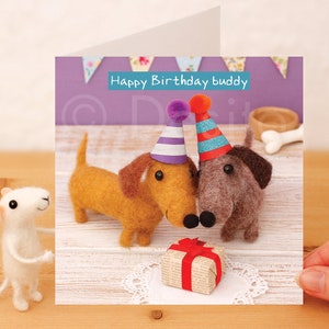 Dachshund Birthday Card: Funny Sausage Dog Whimsical Greeting