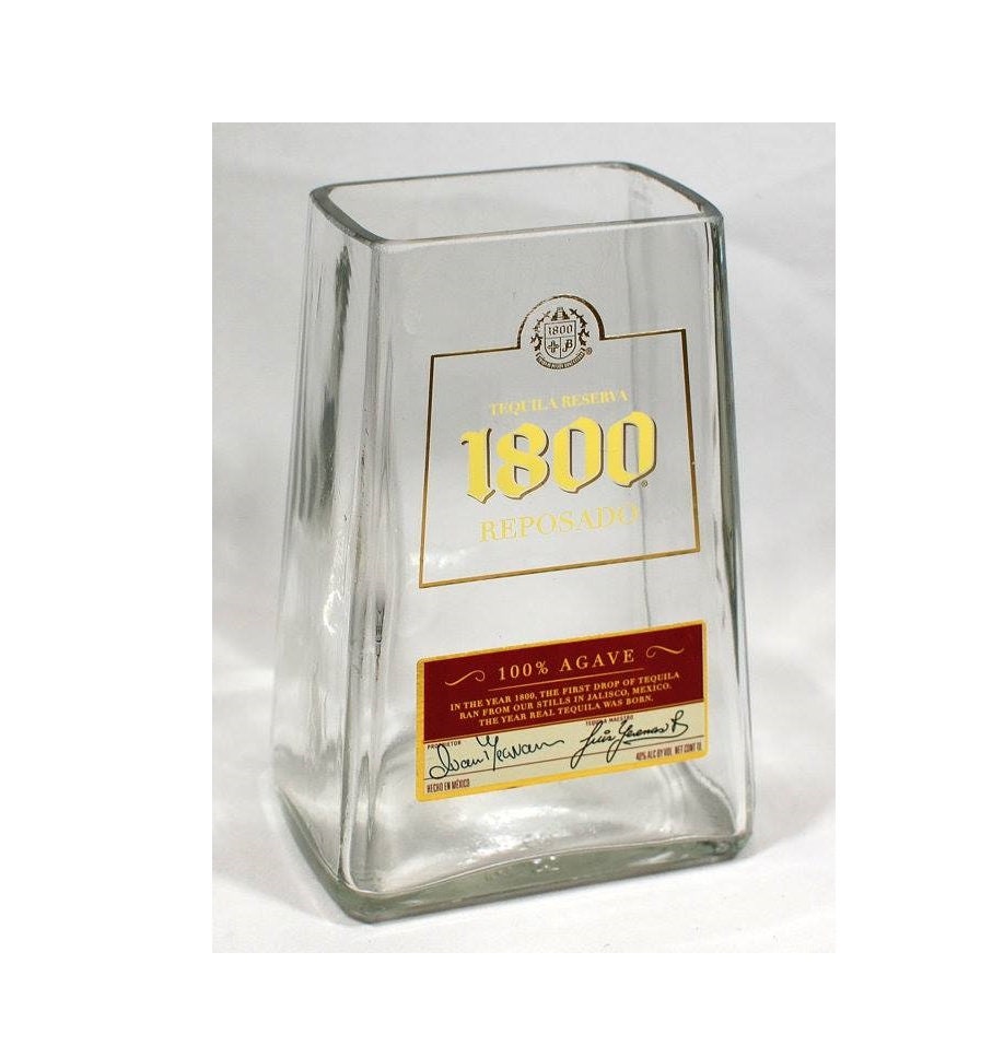 1800 Tequila Flower Vase Custom Glass Table Decor Etsy