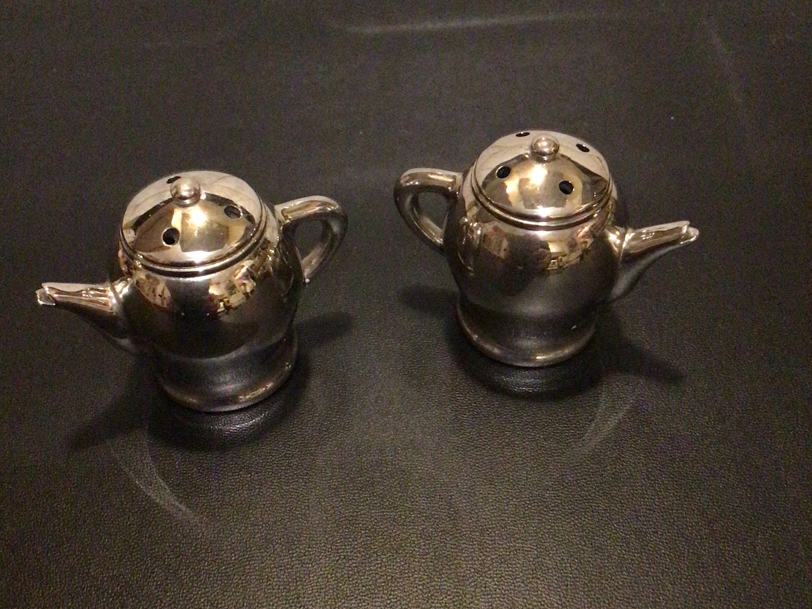Vintage Silver Teapot Shaped Salt and Pepper Shakers Etsy