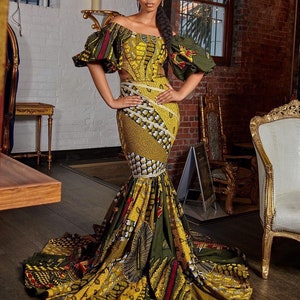 African mermaid dress, Ankara maxi gown, African print dress, African women outfit, African prom dress, African wedding dress, Ankara gown