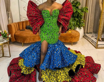 African dress, Ankara mermaid dress, African print dress, African outfit, African prom dress, Ankara wedding gown, Ankara gown, Ankara prom