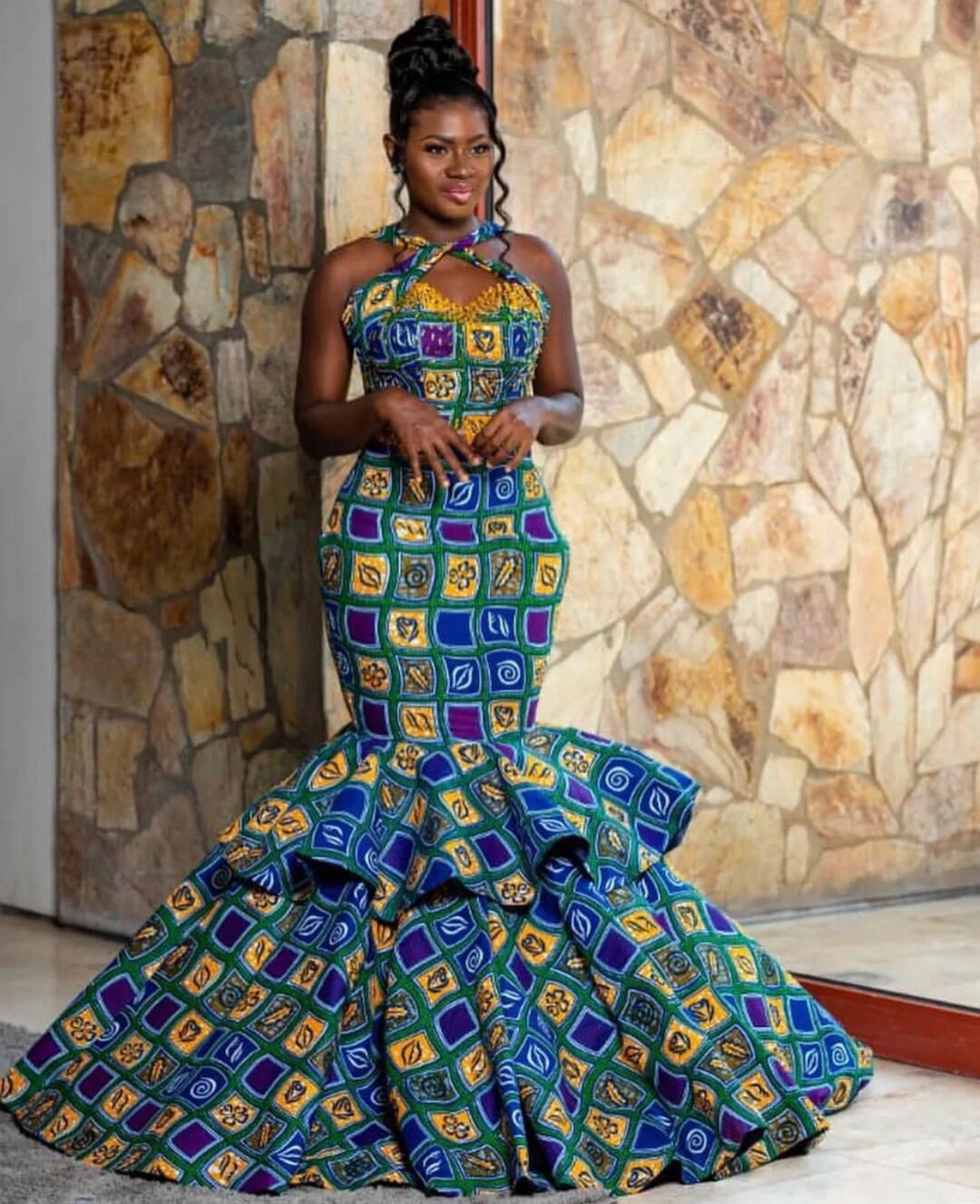 Ankara mermaid dress main image 0