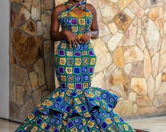 African dress, Ankara mermaid dress, African print dress, African outfit, African prom dress, Ankara wedding gown, Ankara gown, Ankara prom