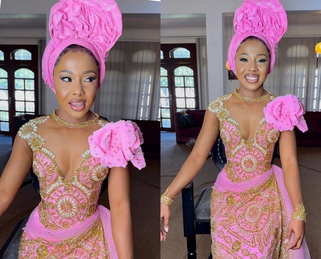 African autogele, Pre-tied asooke gele, Ready to wear gele, African blue gele, African headtie, Nigerian traditional headtie for wedding