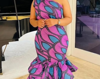 African dress, Ankara maxi tiered dress, African print dress, African women outfit, African prom dress, African wedding dress, Ankara gown