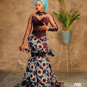 African dress, Ankara maxi mermaid gown, African print dress, African women outfit, African prom dress, African wedding dress, Ankara gown