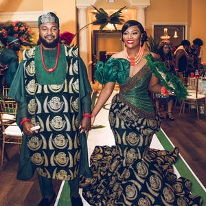 Afrikanisches Hochzeitsoutfit, afrikanisches Paarhochzeitsoutfits, Isiagu Igbo Hochzeitskleidung nigerianische traditionelle Kleidung nigerianische Männer Hochzeitskleidung