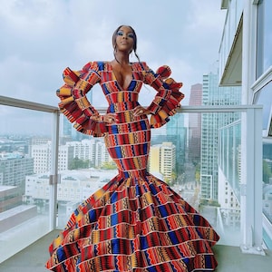 African dress, Ankara maxi mermaid gown, African print dress, African women outfit, African prom dress, African wedding dress, Ankara gown