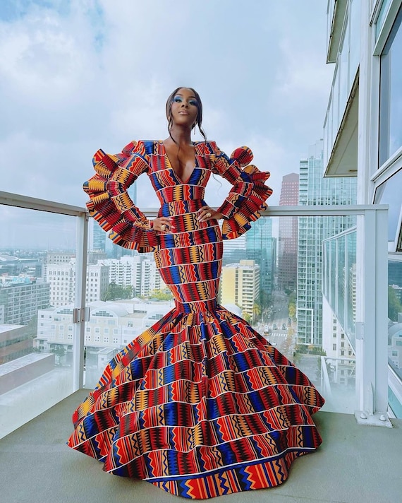 African Dress, Ankara Maxi Mermaid Gown, African Print Dress, African Women Outfit, African Prom Dress, African Wedding Dress, Ankara Gown