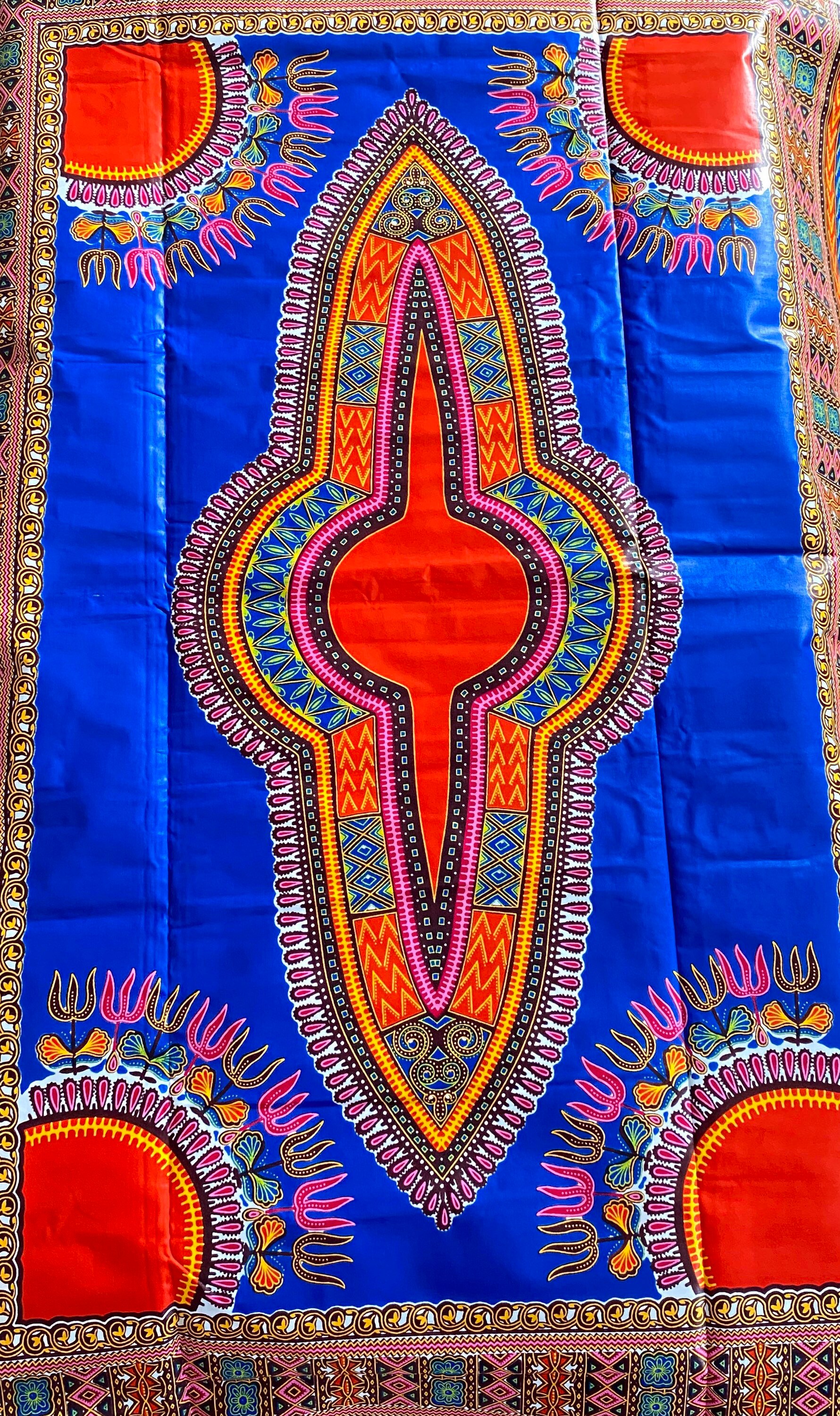 Blue Dashiki African print fabric by the yard Ankara fabric Etsy