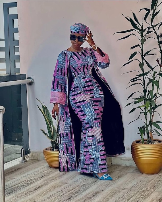 African Piece Set, Ankara Dress and Kimono Set, African Print