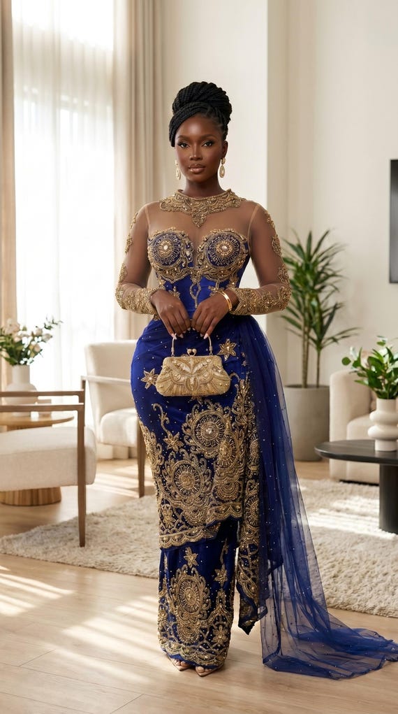 nigerian traditional wedding dresses African Dress, Luxury Igbo George Lace Dress, Wedding Dress, Igbo Bride Dress, African Style Wedding Attire Wood/Color:Maple/Honey Cider Half Black and White Mother Daughter Collection Guest and love