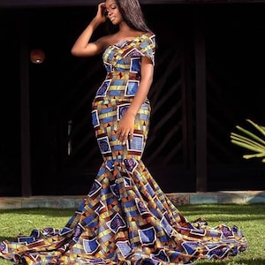 African dress, Ankara mermaid dress, African print dress, African women outfit, African prom dress, African wedding dress, Ankara gown
