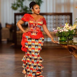 African dress, Ankara mermaid dress, African print dress, African women outfit, African prom dress, African wedding dress, Maxi Ankara gown