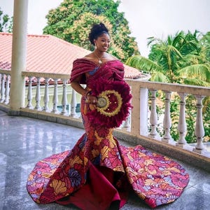 African dress, Ankara maxi mermaid gown, African print dress, African women outfit, African prom dress, African wedding dress, Ankara gown