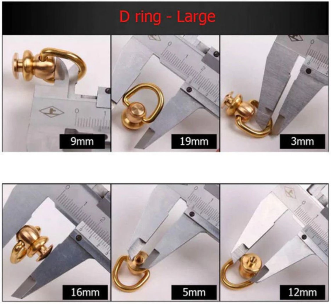 2Pcs Brass Ball Studs Rivet with Triangular Dshaped Ring Etsy