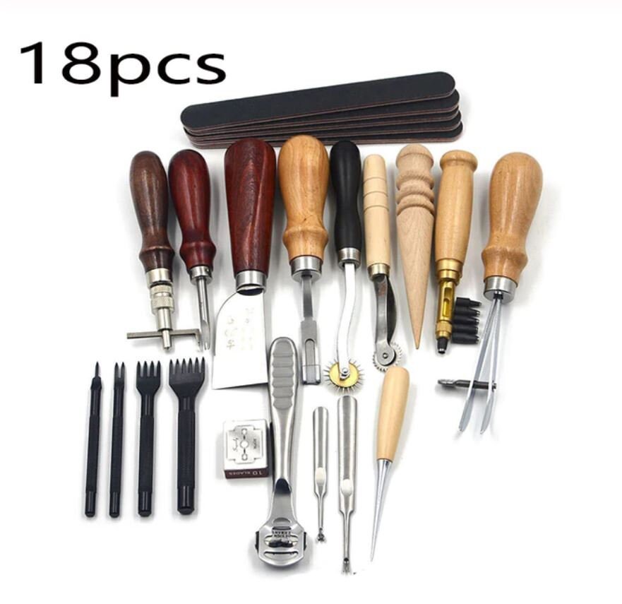 Professional 37 Pcs Leather Craft Tools Kit Hand Sewing Etsy