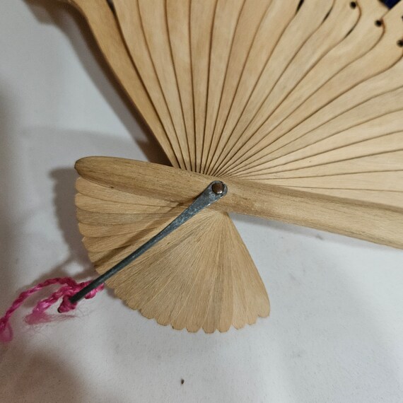 Vintage Decorative Wood Hand Fan Bali Picture Fra… - image 6