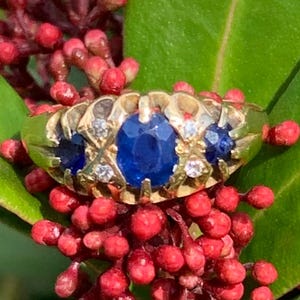 Vintage Sapphire & Diamond 18ct Gold Ring