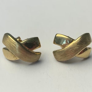 Vintage 9ct Gold Stud Earrings in form of an X