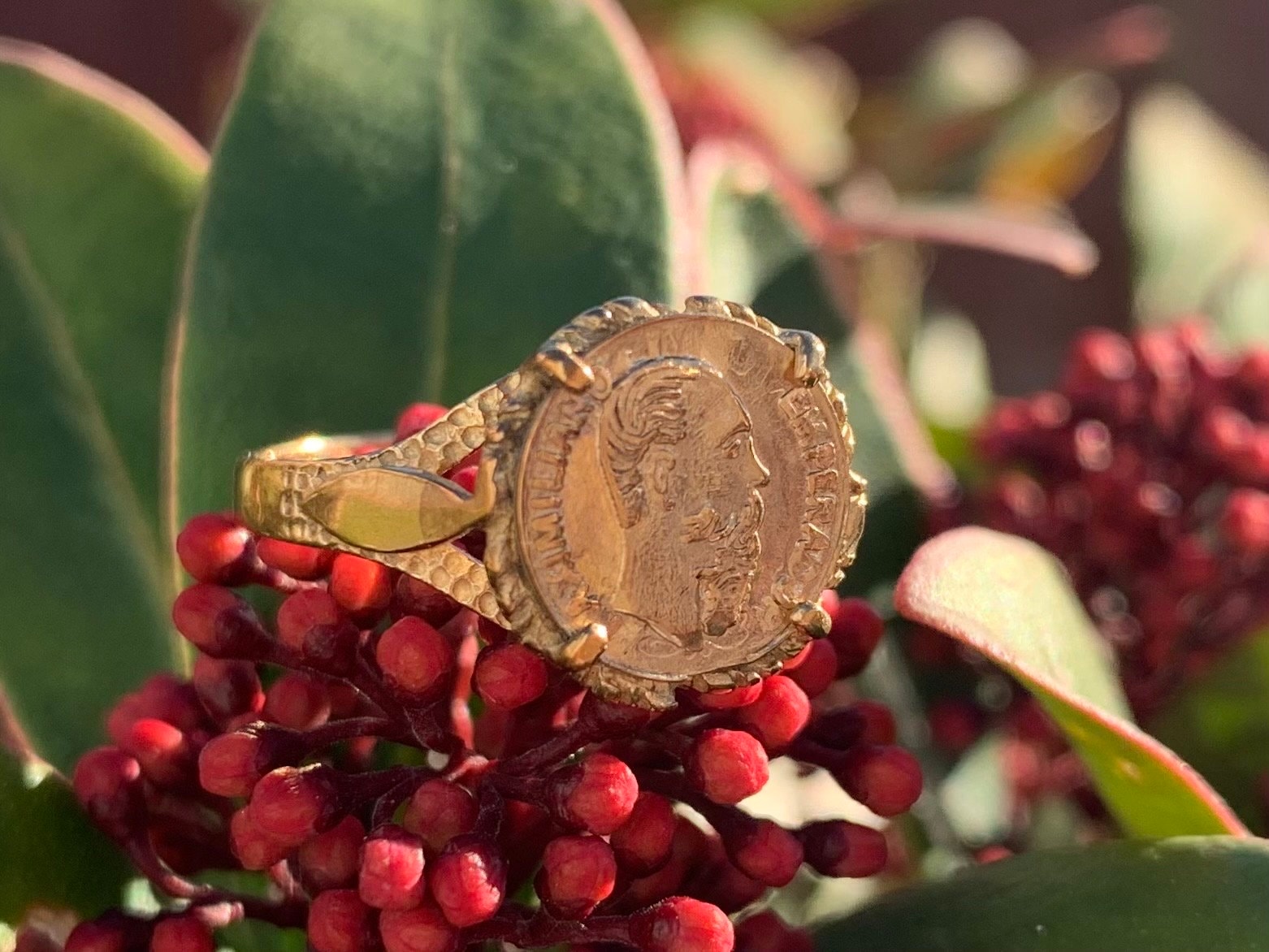 Vintage 9ct Gold Coin Ring, Size UK N, US 6 3/4 - Etsy