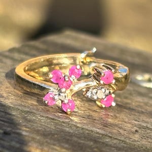 Pre-loved Pink Sapphire & Diamant Sterling Silber Ohrringe