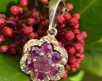 Vintage Ruby 9ct Gold Pendant & Chain