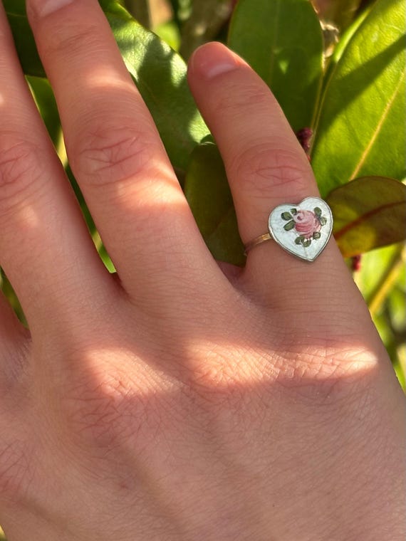 Beautiful Rare Vintage Solid Silver Guilloche Ena… - image 5