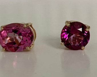 Vintage 9ct Gold Gem Set Stud Earring (Single)