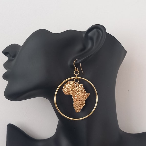 Africa continent earrings discount