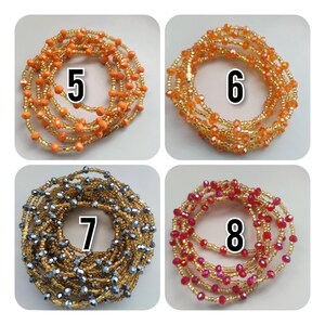 Set of 2 Waist Beads / Belly Jewelry / Weightloss Tracker/ Belly Beads image 7
