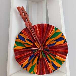 Small African Print Fan