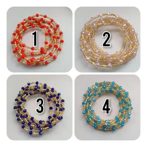 Set of 2 Waist Beads / Belly Jewelry / Weightloss Tracker/ Belly Beads image 8