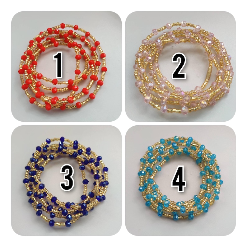 Set of 2 Waist Beads / Belly Jewelry / Weightloss Tracker/ Belly Beads image 8