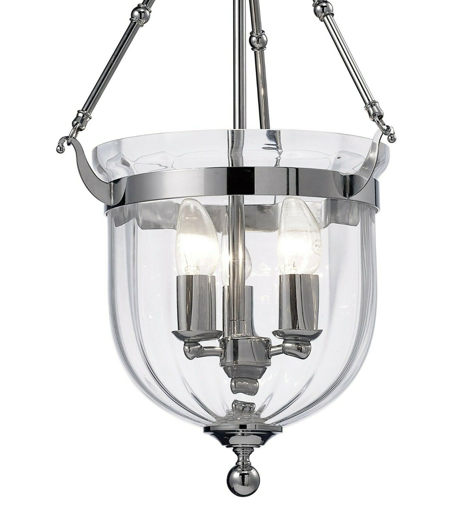 Hanging Lantern Flush Pendant Polished Chrome 3 Light Handmade Etsy