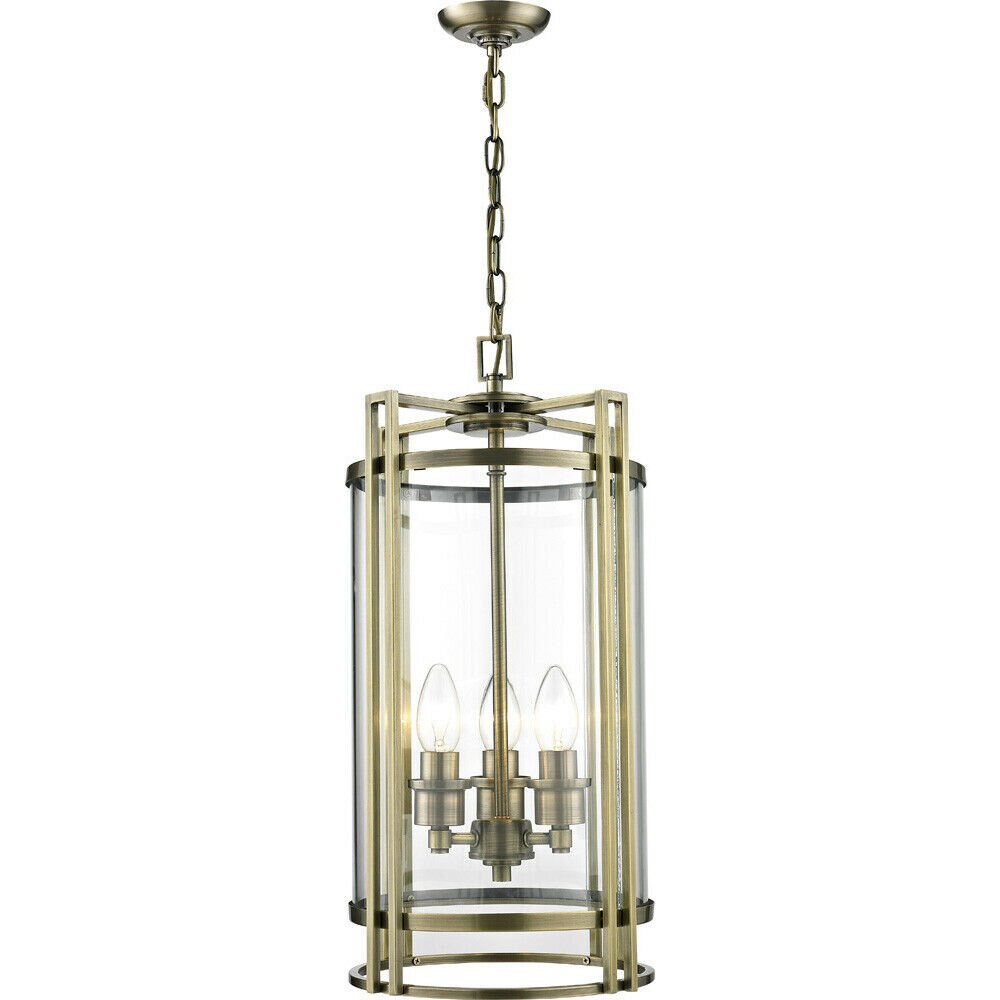 Traditional Lantern Modern Pendant 3 Light Chrome/antique Etsy